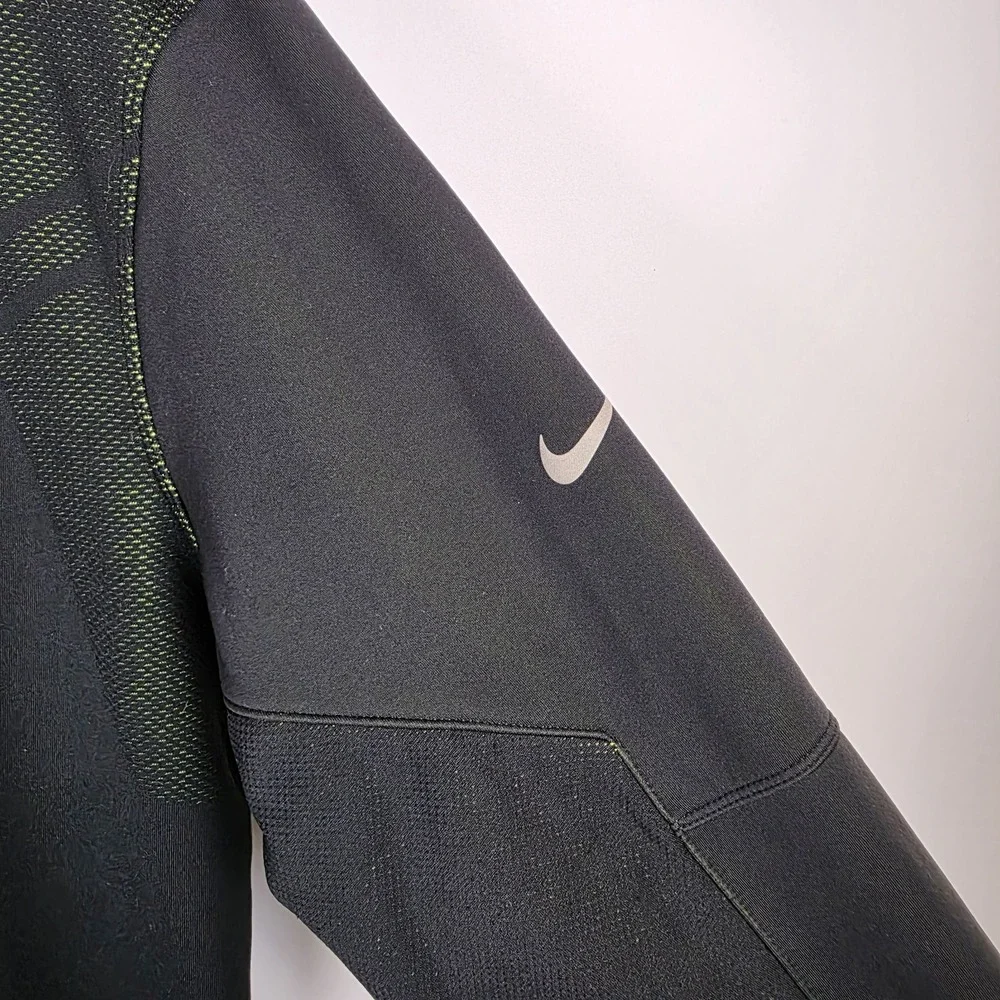 Nike Jacket Men's Large Black Hypervis 1/2 Zip Cover-Up Rory‎ McIlroy Golf Neon